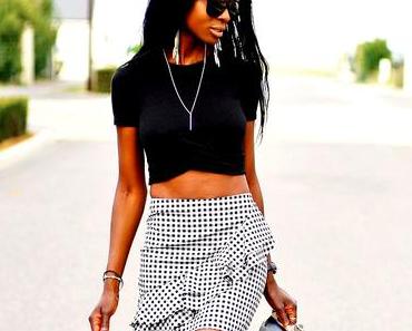 Gingham mini skirt