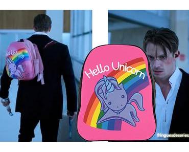 ALTERED CARBON : Hello unicorn backpack in episode 4