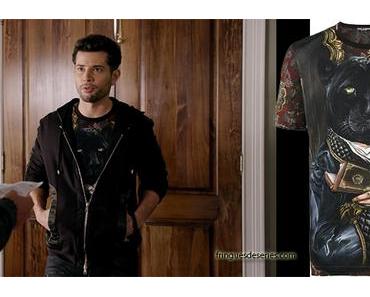 DYNASTY : Sammy Jo with a panther portrait print t-shirt