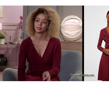 DEMAIN  NOUS APPARTIENT : la robe bordeaux du médium Oriane (Aurélie Konaté) dans l’épisode 191