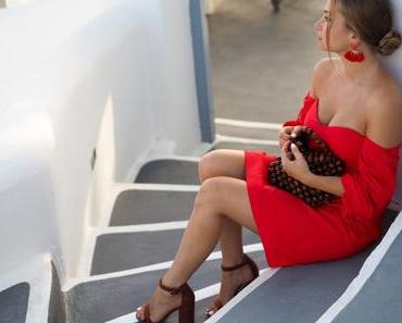 Glamour en robe rouge off shoulder !