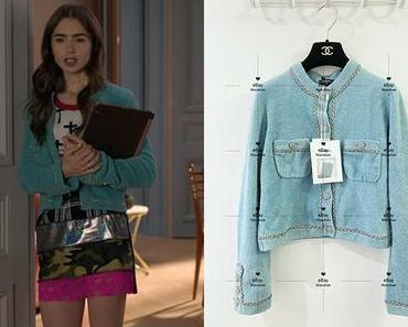 EMILY IN PARIS : Emily’s  Blue Turquoise Jacket Cardigan in S1E02