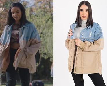 ICI TOUT COMMENCE : la Veste en jean bi-matière beige de Martha dans l’épisode 49