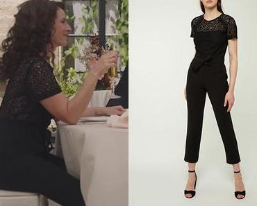 ICI TOUT COMMENCE : la combi pantalon noire de Clotilde au mariage de Salomé
