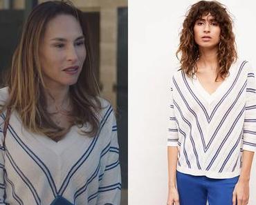 ICI TOUT COMMENCE : le pull V à rayures de Rose dans l’épisode 158
