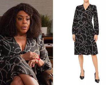 NEVER HAVE I EVER : Dr. Jamie Ryan’s chain print dress in S2E07