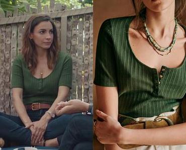 DEMAIN NOUS APPARTIENT : le t-shirt vert à col boutonné de Louise dans l’épisode 1007