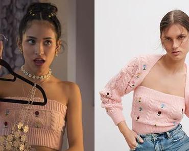 REBELDE : MJ’s pink floral pointelle-knit top in S1E05