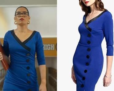 LOVESTRUCK HIGH : Principal Nelson’s blue dress in S1E03 and E04