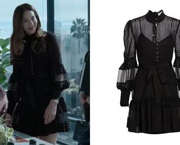 ECHOES : Gina’s black mesh minidress in S1E01