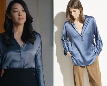PLAN DE CARRIÈRE : la blouse bleue d’Ingrid Yun dans le premier épisode