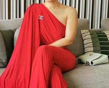 La combinaison rouge manches cape by  Club L London