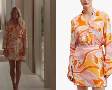 UN SI GRAND SOLEIL : la robe avec des motifs abstraits roses et orange de Johanna dans l’épisode 984
