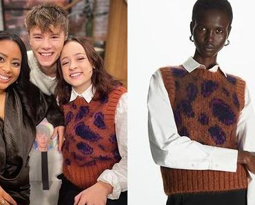 YOUNG ROYALS : Frida Argento’s brown jacquard vest