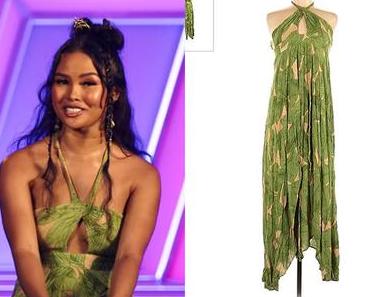 Too Hot to Handle : Dominique’s green Palm tree dress  in S4E01