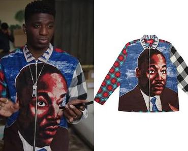 EMILY IN PARIS : Julien’s Martin Luther King print jacket in S3E02